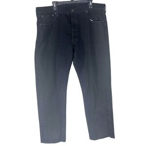 Levi's 505 Regular Fit‎ Black Denim Jeans Classic Casual Pants Men's Size 42